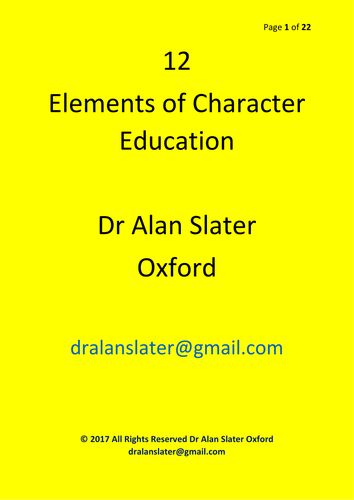 12 Elements of Character Education