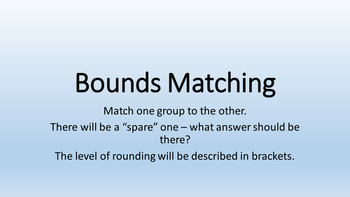 Bounds (Error In Measurement) Matching