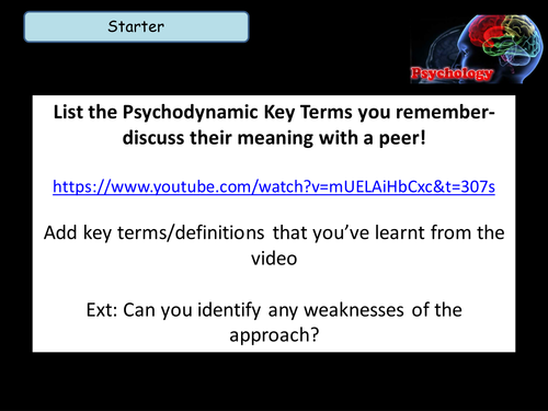 Application of Psychodynamic & Humanist Perpsectives to Health and Social Care (Unit 11)
