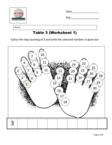 three times table fun worksheets