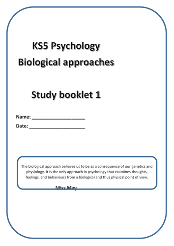 AQA Psychology - Biological approach study booklet