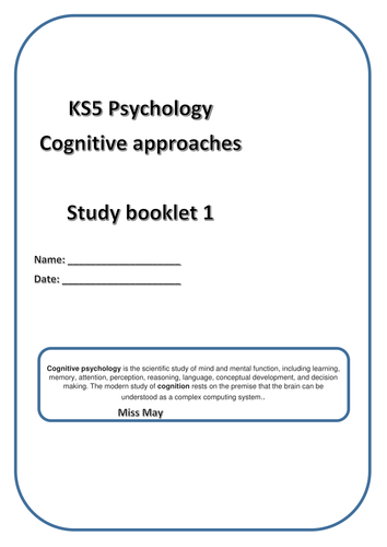 AQA Psychology cognitive approach study booklet