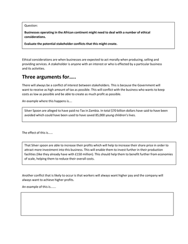 Stakeholder Conflict- Exam Technique and Application