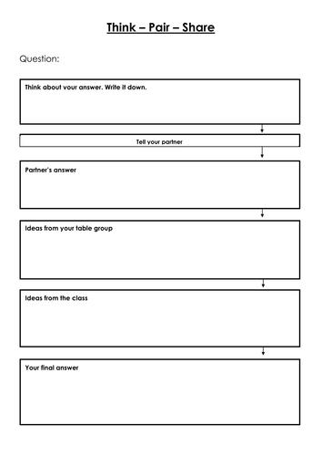 A Think-Pair-Share Worksheet