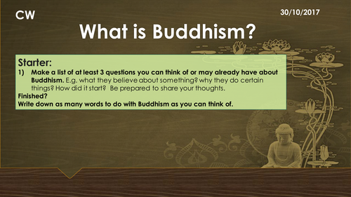 Introduction to Buddhism Y8 KS3 RS