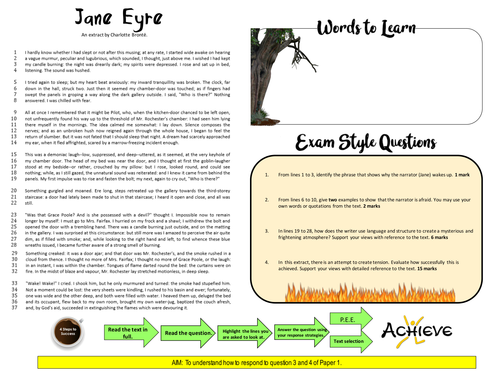GCSE Edexcel: Jane Eyre Extract Questions 1-4