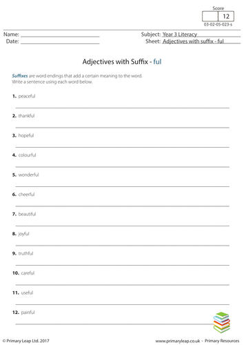 English Worksheet: Adjectives with Suffix - ful