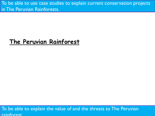 Tropical  Rainforest. Peru Case Study