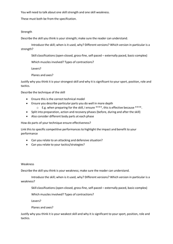 Aqa gcse pe nea coursework examples picture