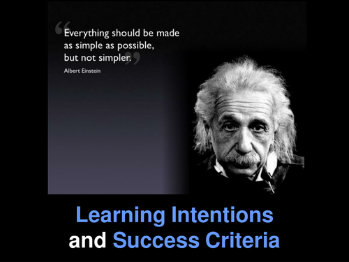 Learning Intentions and Success Criteria