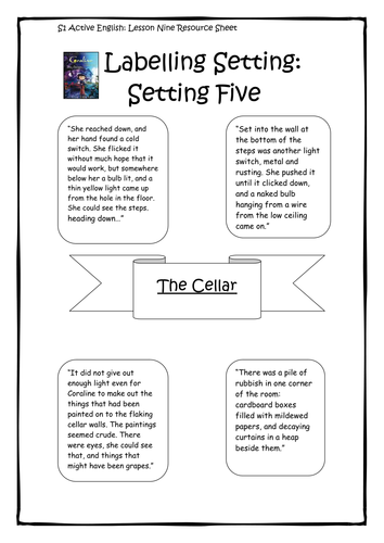 Coraline - Neil Gainman Worksheets