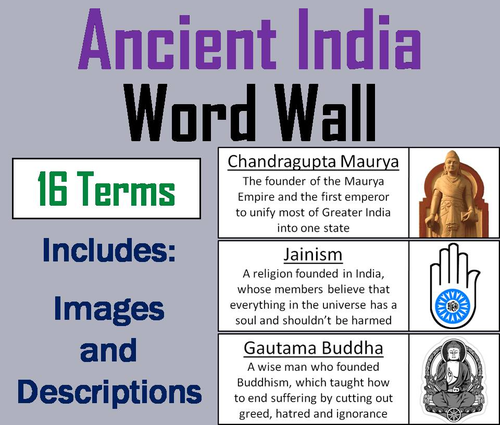 Ancient India Word Wall Cards