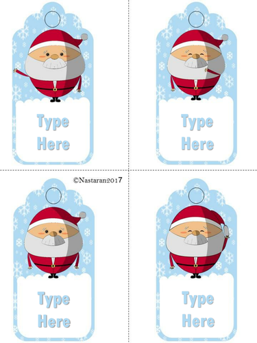 Editable Christmas Gift Tags With Santa