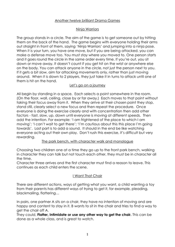 12 Fantastic Drama Games for engaging your class.