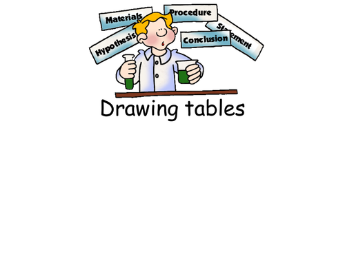 Drawing Data Tables (maths in Science)