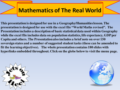 Mathematics of the Real World. A Geographical investigation