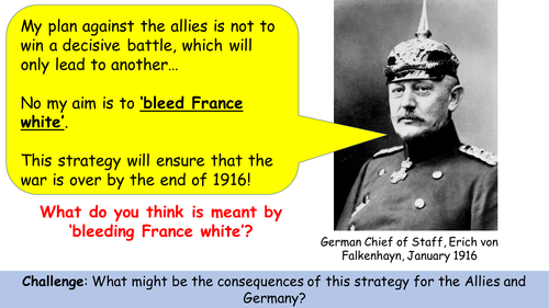 AQA Verdun: How did Falkenhayn try to 'bleed France white'?