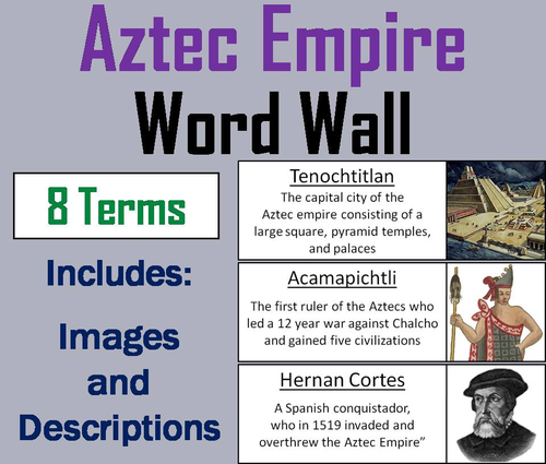 Aztec Empire Word Wall Cards