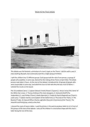 The Great Titanic Debate - Who really was to blame?