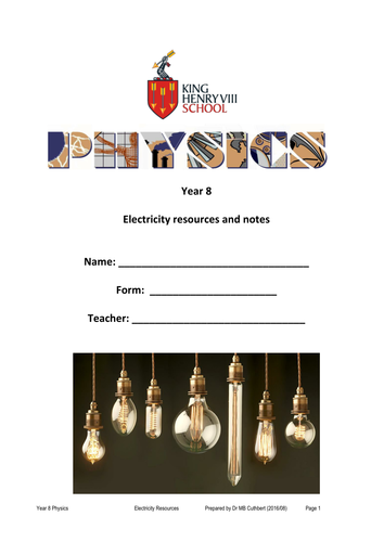 KS3 Physics: Electricity Student's Notes and Resources