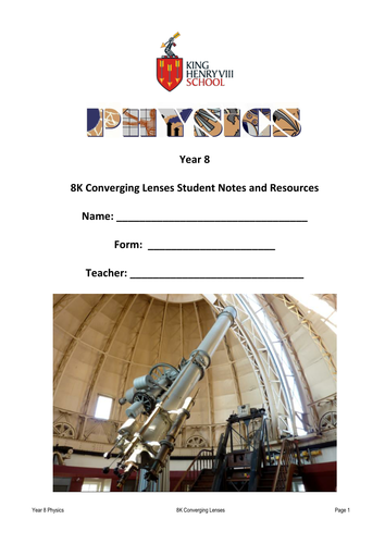 KS3 Physics: Lenses Student's Notes and Resources