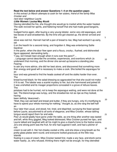 2017 Edexcel GCSE Language Revsion Lesson - Walking Talking Mock Style based on Little Women Extract