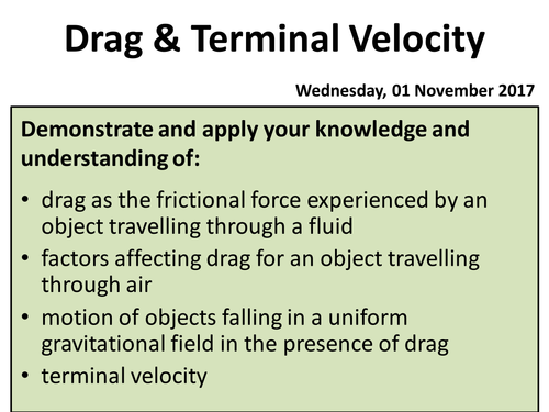 Drag & Terminal Velocity - A Level Physics (OCR A)