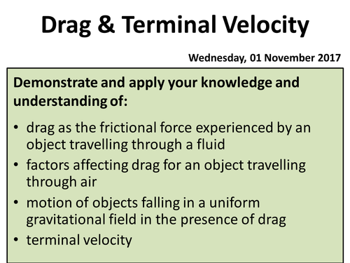 Terminal Velocity Definition