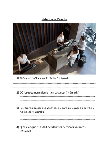 Hotel mode d'emploi module 5 lesson 2