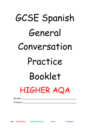 AQA GCSE Spanish General Conversation Higher