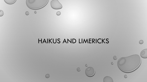 Lessons on haikus and limericks