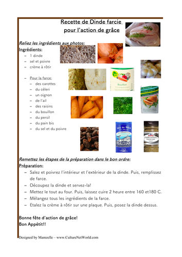 French- Recette Dinde de Thanksgiving- Action de Grâce