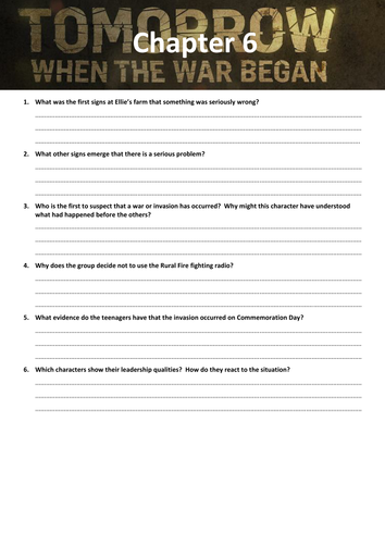 Tomorrow When the War Began - Chapters 6-10