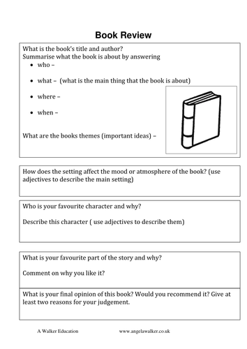 Book Review Upper Key Stage 2 & Key Stage 3