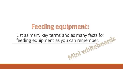 Key factors when choosing equipment for children from 1 to 5 years (Feeding and travelling) RO19 LO2