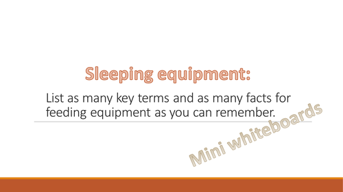 Factors to consider when choosing equipment from 1 to 5 years (sleeping and Clothing) RO19 LO2.1