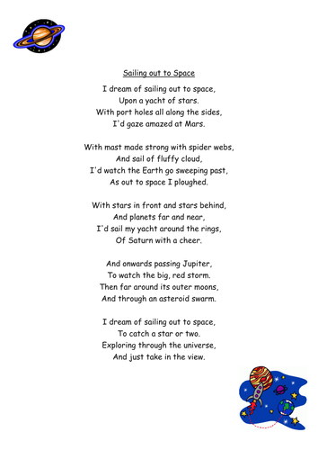 Comprehension on Space Poem