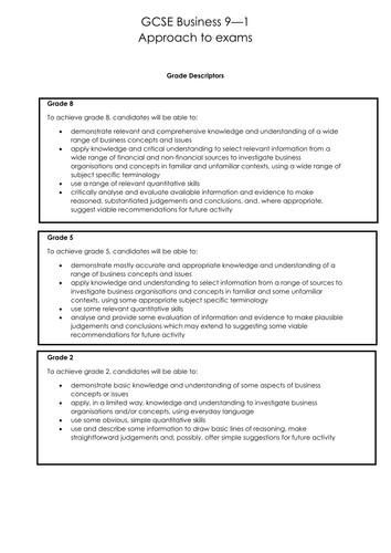 GCSE Business 9-1 OCR - Introduction to examination techniques