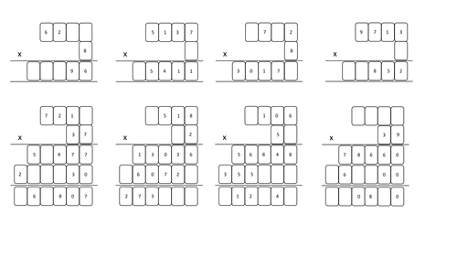  Missing Digit multiplication Teaching Resources