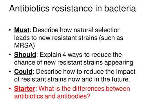 New GCSE Variation_ Lesson 4_B2 7.6_Antimicrobial resistance