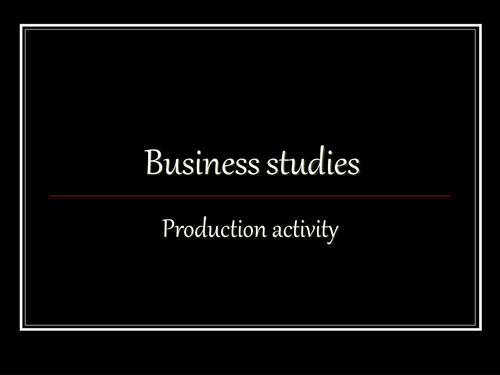 Business production types  paper airplane end of topic/unit activity