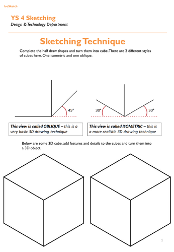 Sketching Worksheets Design Technology