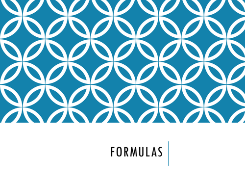 An introduction to basic formulae: area of triangle, phone bill, converting temperatures.