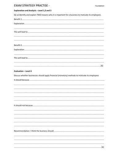 Motivation - Exam strategy