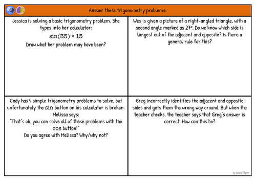 Basic trigonometry - Reasoning problems - Mastery