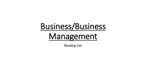 Business Reading List