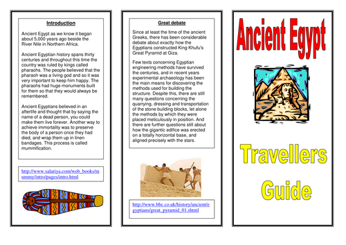 Egyptian Leaflet Template (Computing) | Teaching Resources