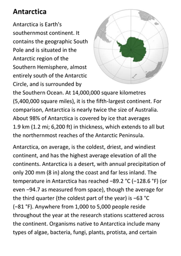 Antarctica Handout