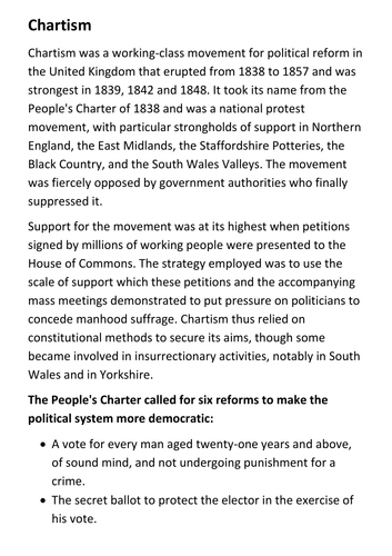 Chartism Handout