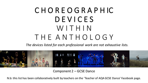 GCSE Dance - Choreographic Devices in the Professional Works